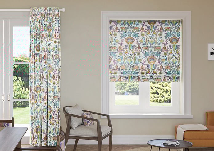 Bangalore Faux Silk, Azure Glow - Motorised Roman Blind - Image 3